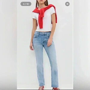 MOTHER Light Wash Straight Leg Jeans